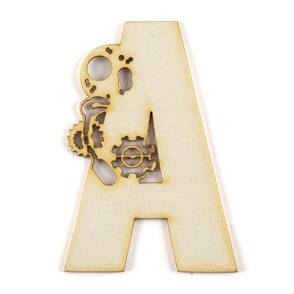 Samantha K Crafts 8 x Mechanical Chipboard Letters and Numbers -  - 046915