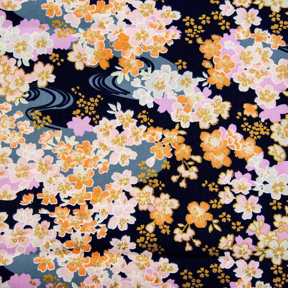 Fabric Freedom Japanese Garden 1/2m x 44" Quilting Cotton with Gold Gilding Pick N Mix - Pick any 2 - Pick 'n' Mix