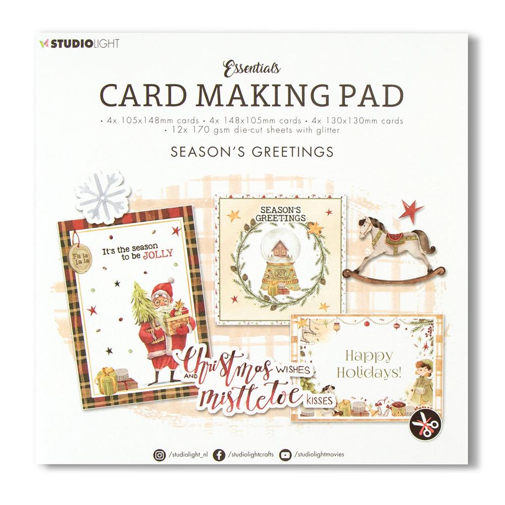 Studio Light Christmas Card Making Pad Pick N Mix - Choose any 2 - Pick 'n' Mix