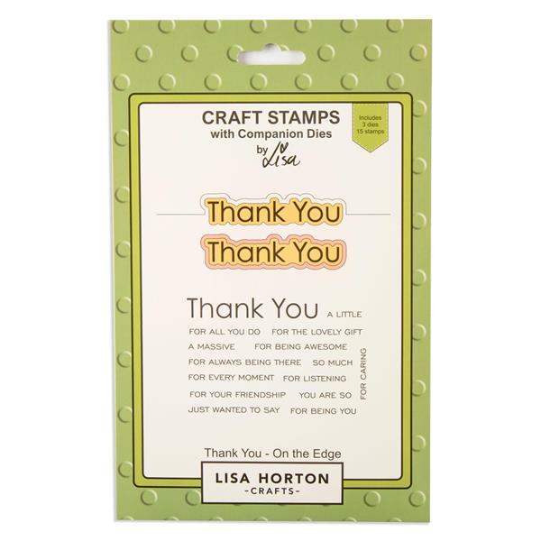 Lisa Horton Crafts On The Edge Stamp & Die Set - Thank You - 001004