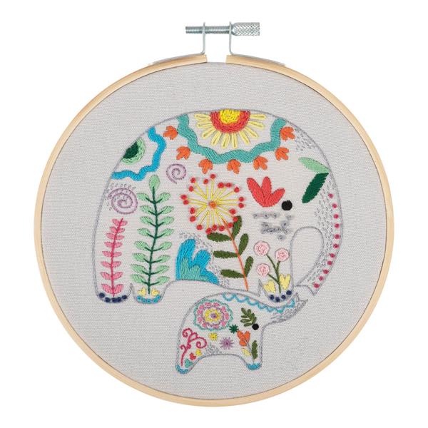 Trimits Elephants Embroidery Kit with Hoop - 004463