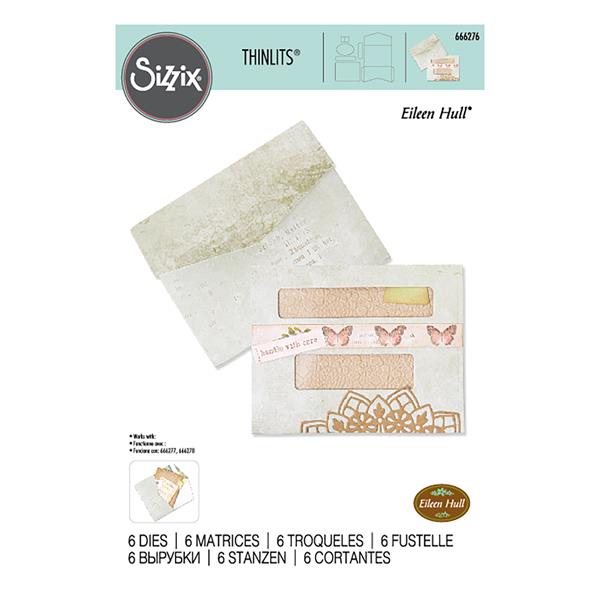 Sizzix Thinlits Journaling Card Envelope & Windows Die Set By Eil - 006221