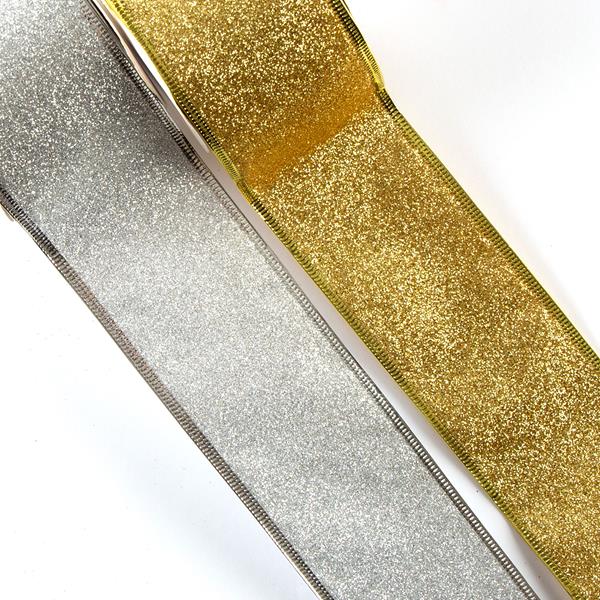 Dawn Bibby Gold & Silver Glitter Ribbon - 006859