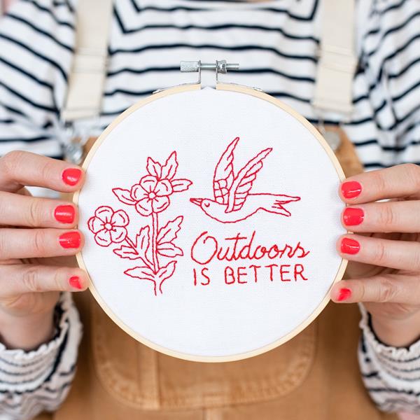 Cotton Clara White Outdoor is Better Embroidery Hoop Kit - 011590