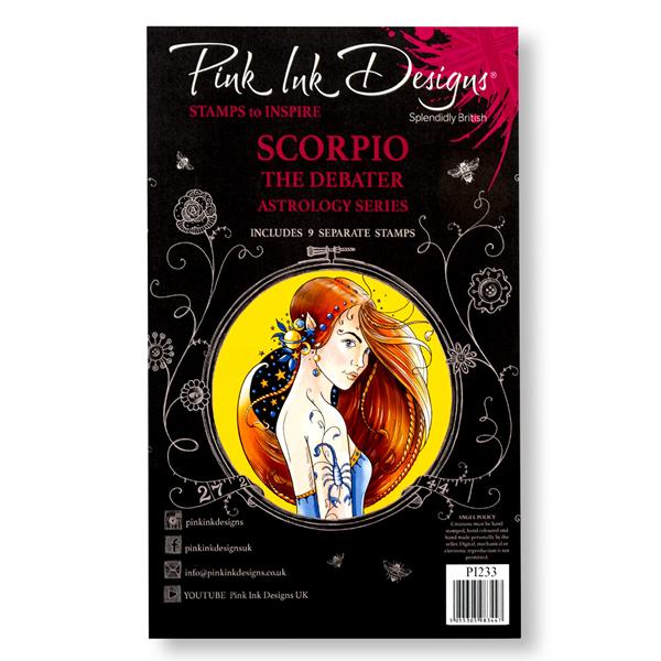 Pink Ink Designs Astrology Series - A5 Clear Stamp Set - Scorpio  - 015138