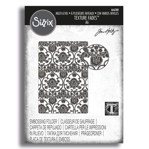 Sizzix Multi-Level Texture Fades Embossing Folder Tapestry By Tim - 015498