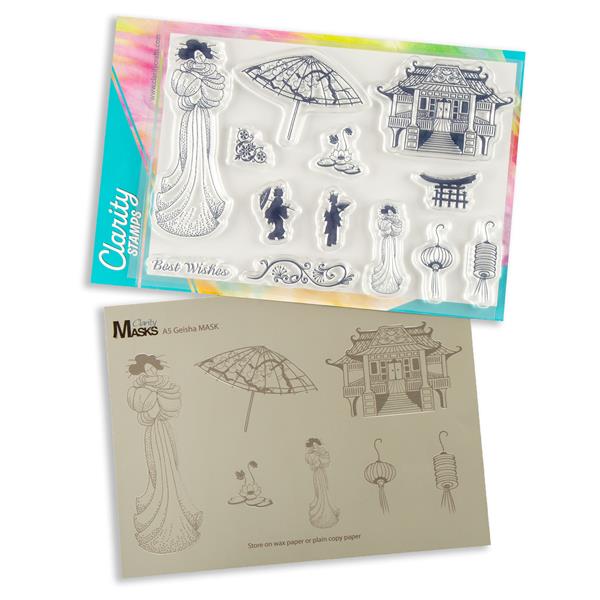 Clarity Crafts Geisha & Waterhouse A5 Stamp & Mask Set - 017009