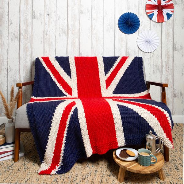 Wool Couture Traditional Union Jack Blanket Knitting Kit - 023601
