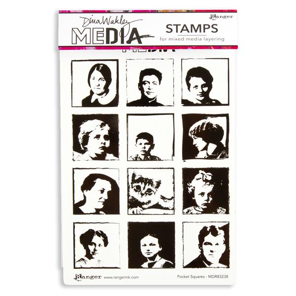 Dina Wakley Media A5 Stamp - Pocket Squares - 023646