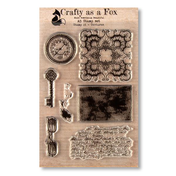 Crafty as a Fox Stamp It - Textures A5 Stamp Set - 7 Stamps - 024156