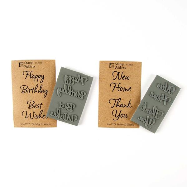Stamp Addicts Words Cling Mounted Rubber Stamps - 2 Stamp Sheets  - 027227