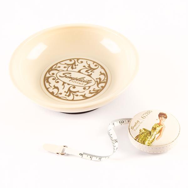 Simplicity Vintage Measuring Tape with Cream Magnetic Bowl - 027689