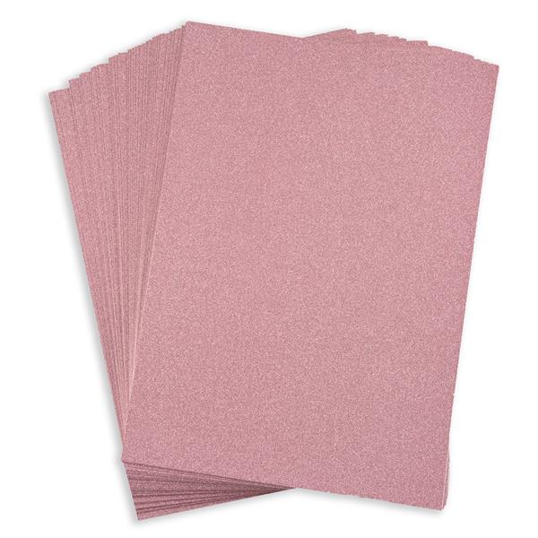 Oakwood 40 x A4 Sheets Non Shed Glitter Card - Ice Pink - 028370
