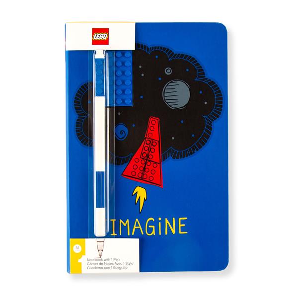 LEGO® 2.0 - Imagine Brick 4x6" Blue Journal with Blue Gel Pen - 030748