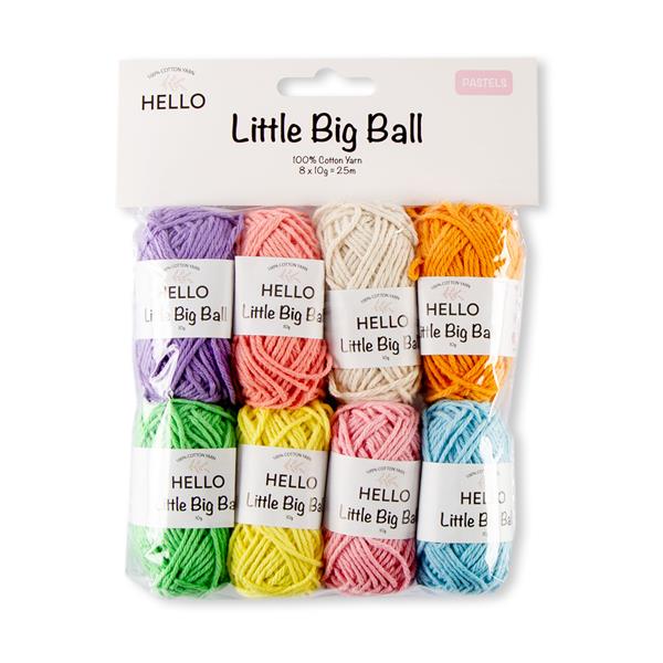 Hello Little Big Ball Pastels Yarn Pack - Includes: 8 x 10g Yarn  - 030911