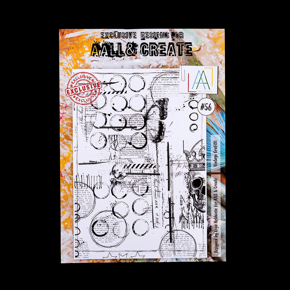 AALL &amp; Create Olga Heldwein A4 Stamp - Vintage Grafitti