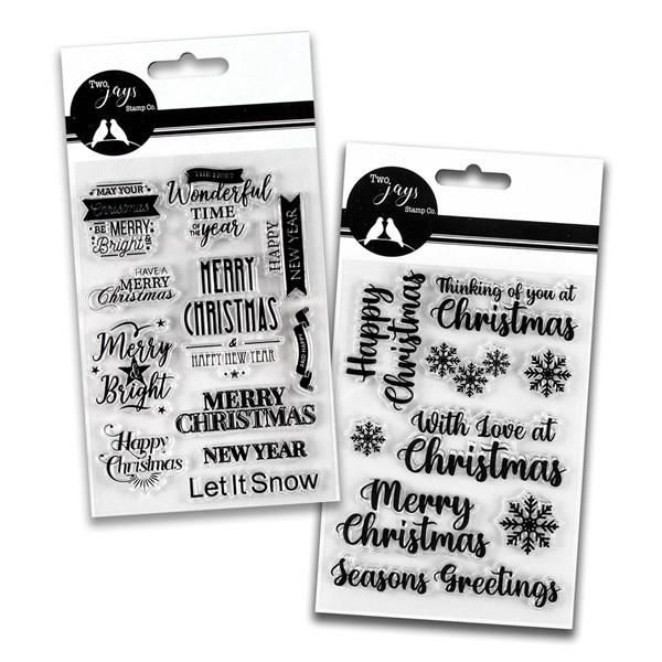 Two Jays A6 Stamp Set Duo 162 & 163 - Festive Sentiments - 20 Sta - 032040