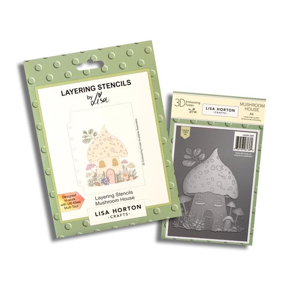 Lisa Horton Crafts Mushroom House A6 3D Embossing Folder, Die & L - 033502