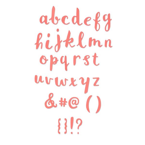 Sizzix Thinlits Brush Lowercase Alphabet Die Set By Debi Potter - - 037086