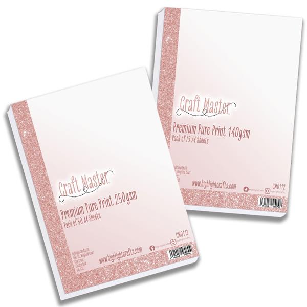 Craft Master Premium Pure Print Paper Bundle - 140 & 250gsm - 125 - 039829