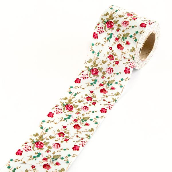 Fiesta Fabric Mini Rose Poplin Red Binding Roll - 12m x 2.5" - 042471