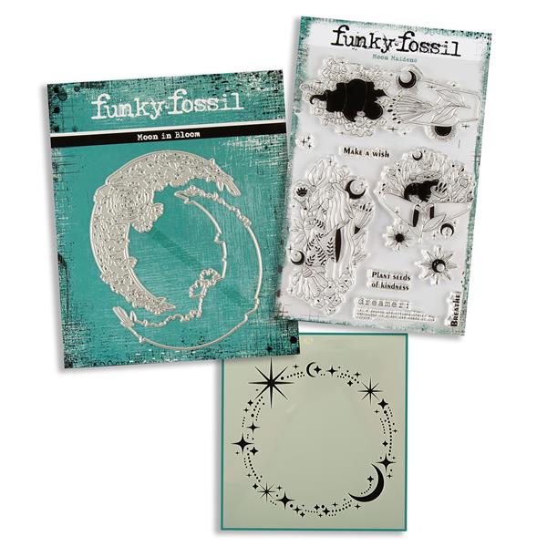 Funky Fossil Moon Maidens Collection - 1 x A5 Stamp Set, Floral M - 042763