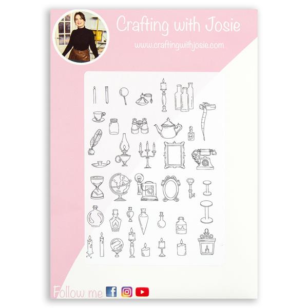 Crafting with Josie Antiques, Collectables & Vintages Bits Stamp  - 043759