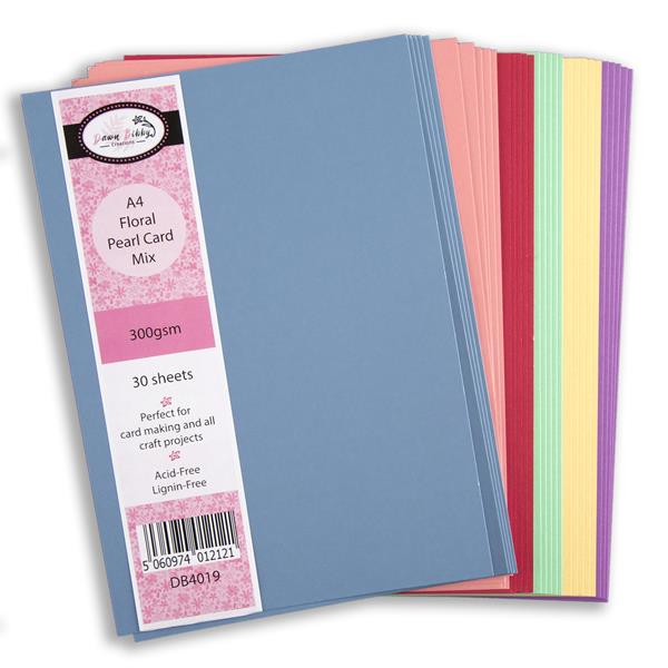 Dawn Bibby Creations 30 x A4 Sheets Pearl Card - Floral Colours - 046462