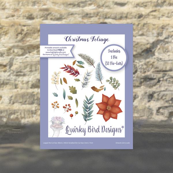 Quirky Bird Christmas Foliage Die - 047248