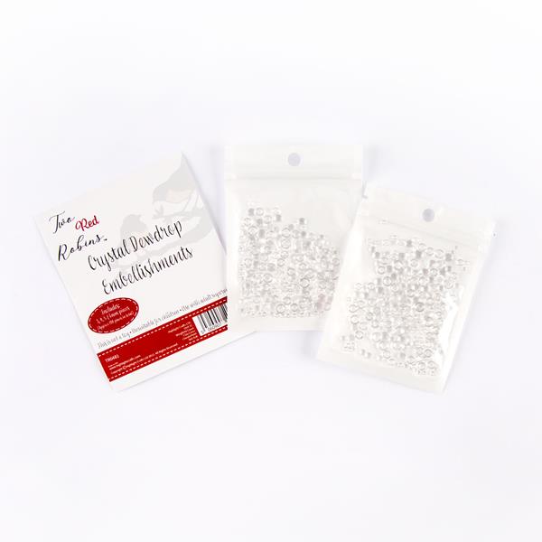 Two Red Robins Crystal Dewdrop Embellishments - 049292