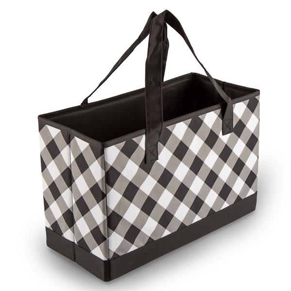 Everything Mary Black & White Check Sewing Machine Carry Tote 17x - 052287