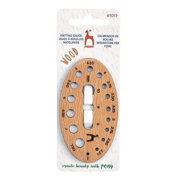 Pony Knitting Accessories Knitting Gauge: Wooden: Oval - 052644