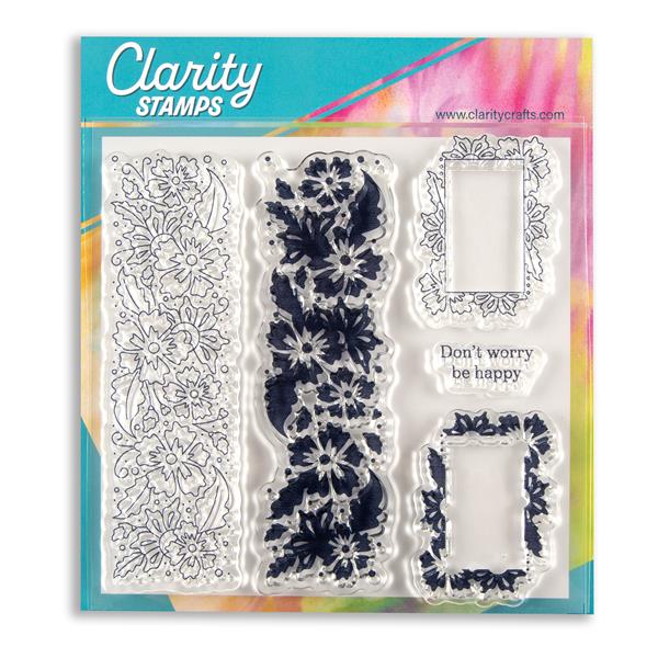 Clarity Crafts Barbara’s Floral Panels 2 Way Overlay A5 Square St - 056760