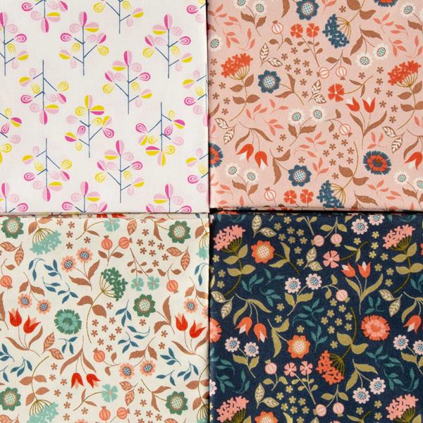 Funky Needlework Small Flowers 4 Piece Fat Quarter Pack - 059679