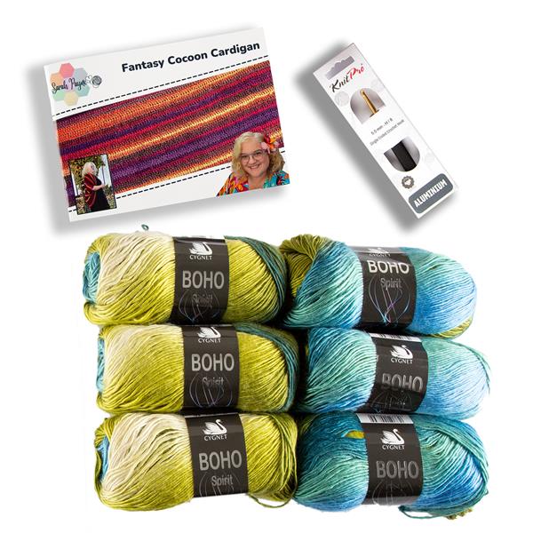 Sarah Payne Crochets Eden Cocoon Cardigan Kit - Includes: Pattern - 060524