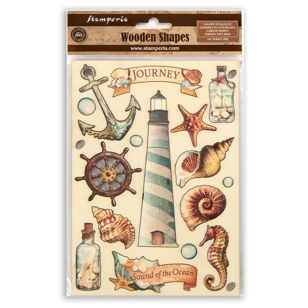 Stamperia Sea Land A5 Coloured Wooden Shapes - 061030