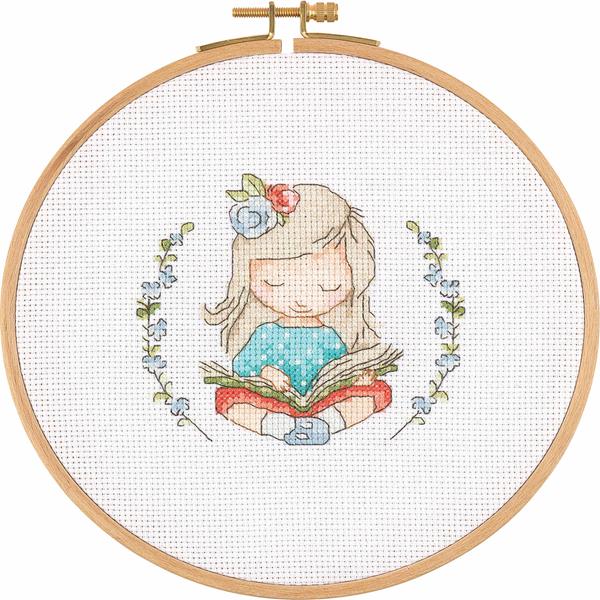 My Cross Stitch Bookworm Girl Counted Cross Stitch Kit - 062417