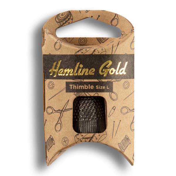 Hemline Gold Large Black Thimble - 063432