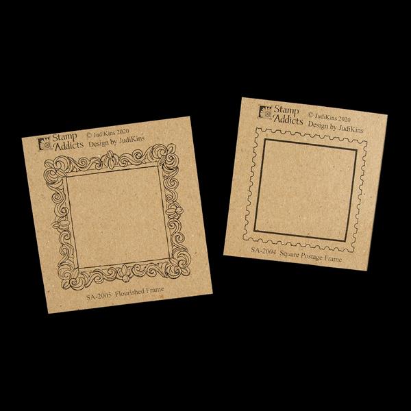 Stamp Addicts 2 x Cling Mounted Rubber Stamps - Square Postage Fr - 066723