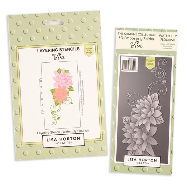 Lisa Horton Crafts - Slimline - 3D Embossing Folders - Petal Flourish Background