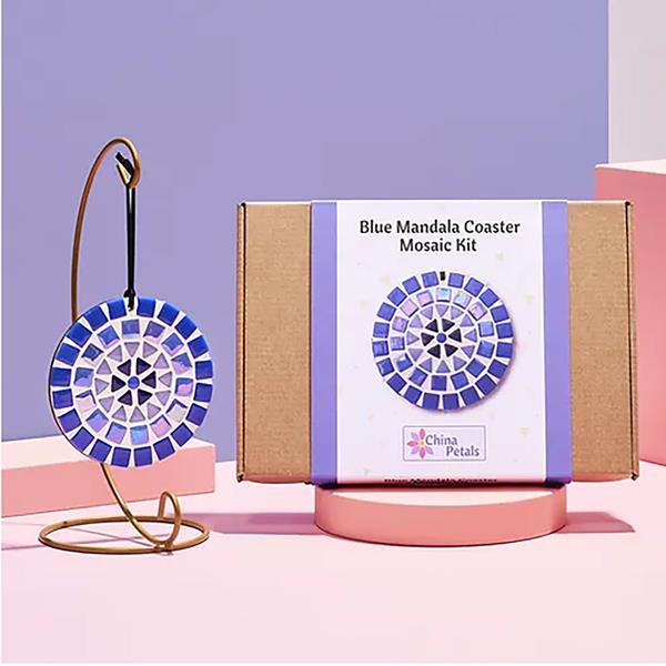 China Petals Mosaic Kit - Blue Mandala Coaster - 067652