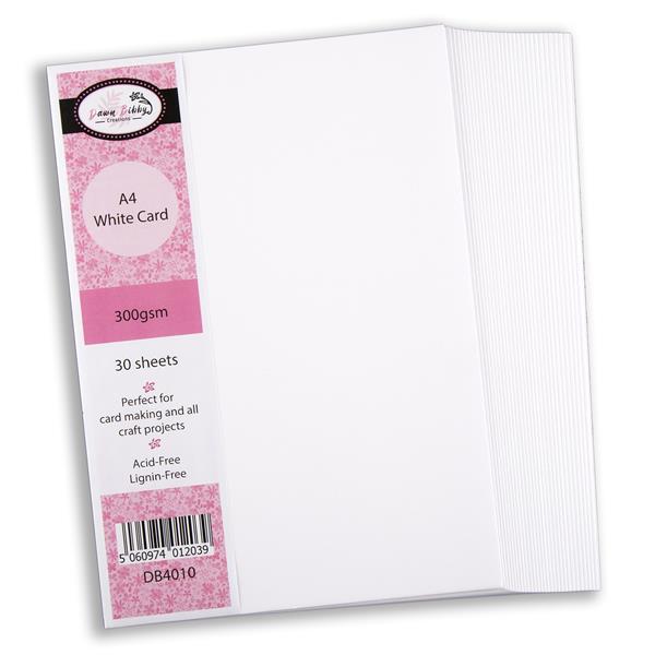 Dawn Bibby Creations 30 x A4 Sheets White Card - 300gsm - 069940