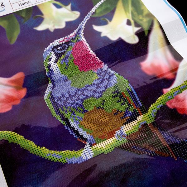Diamond Art Kit 11 in. x 14 in. Moderate Hummingbird