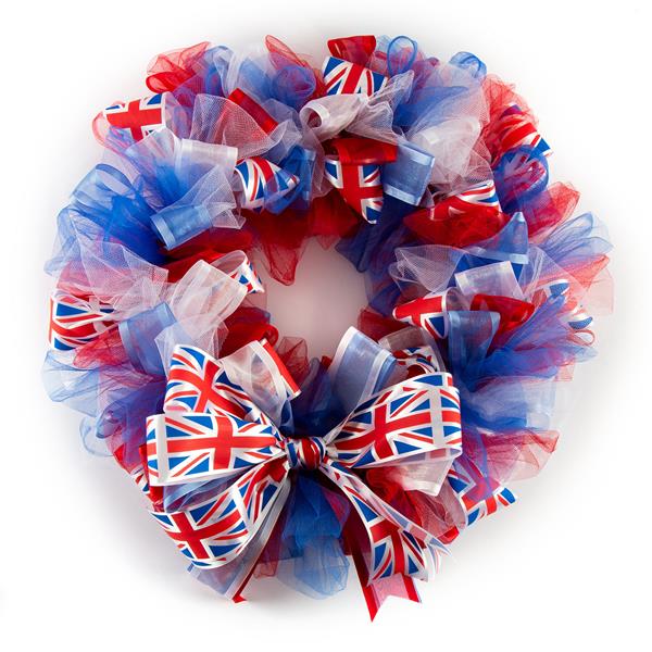 Dawn Bibby Coronation Red, White & Blue Bow Wreath Kit - 073055