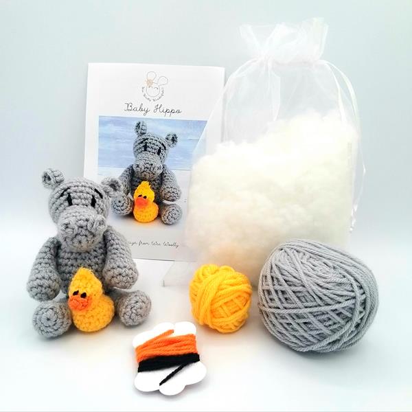 Wee Woolly Wonderfuls Baby Hippo Mini Crochet Kit - 076201