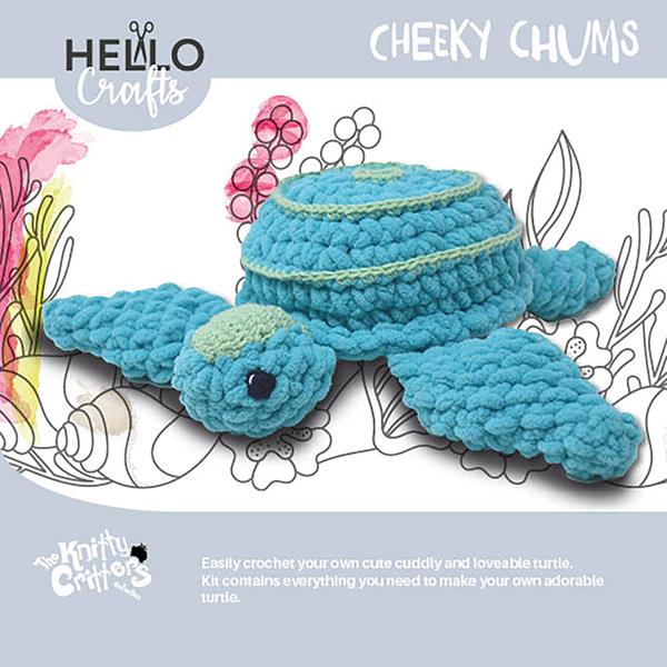 Knitty Critters Cheeky Chums Turtle Crochet Kit - 087236