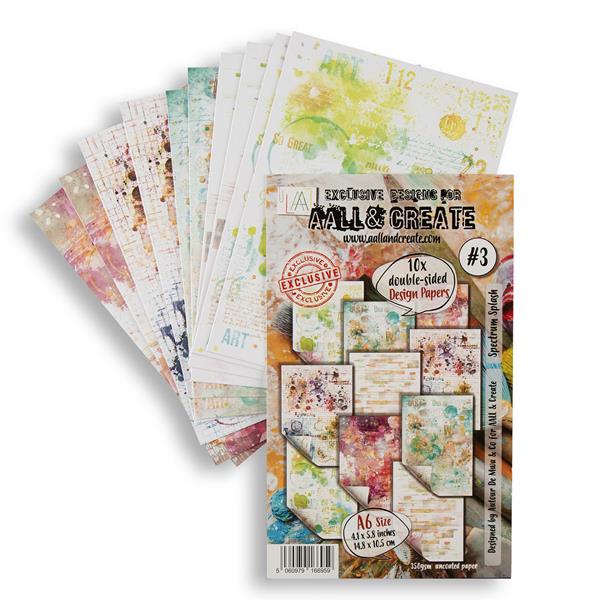 AALL & Create A6 Paper Pack - Spectrum Splash - 10 Sheets - 088685