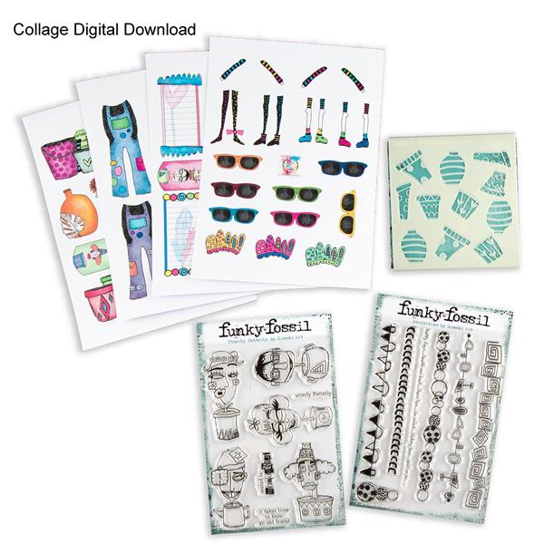 Funky Fossil Utterly Potterly Collection - 2 x A5 Stamp Sets, Lay - 090215