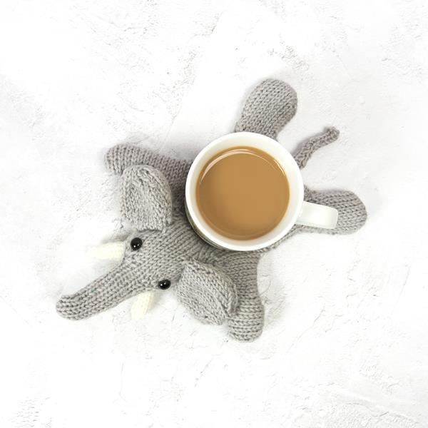 Sincerely Louise Elephant Coaster Knitting Kit with Scrap Yarn Ch - 091329