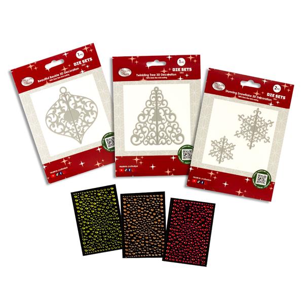 Craft Buddy 3D Bauble Die Collection with Free Self-adhesive Gems - 096733